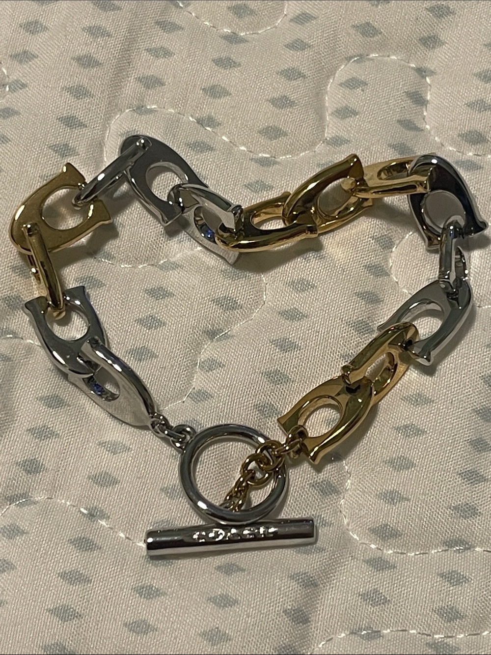 Two-Tone Link Toggle Bracelet